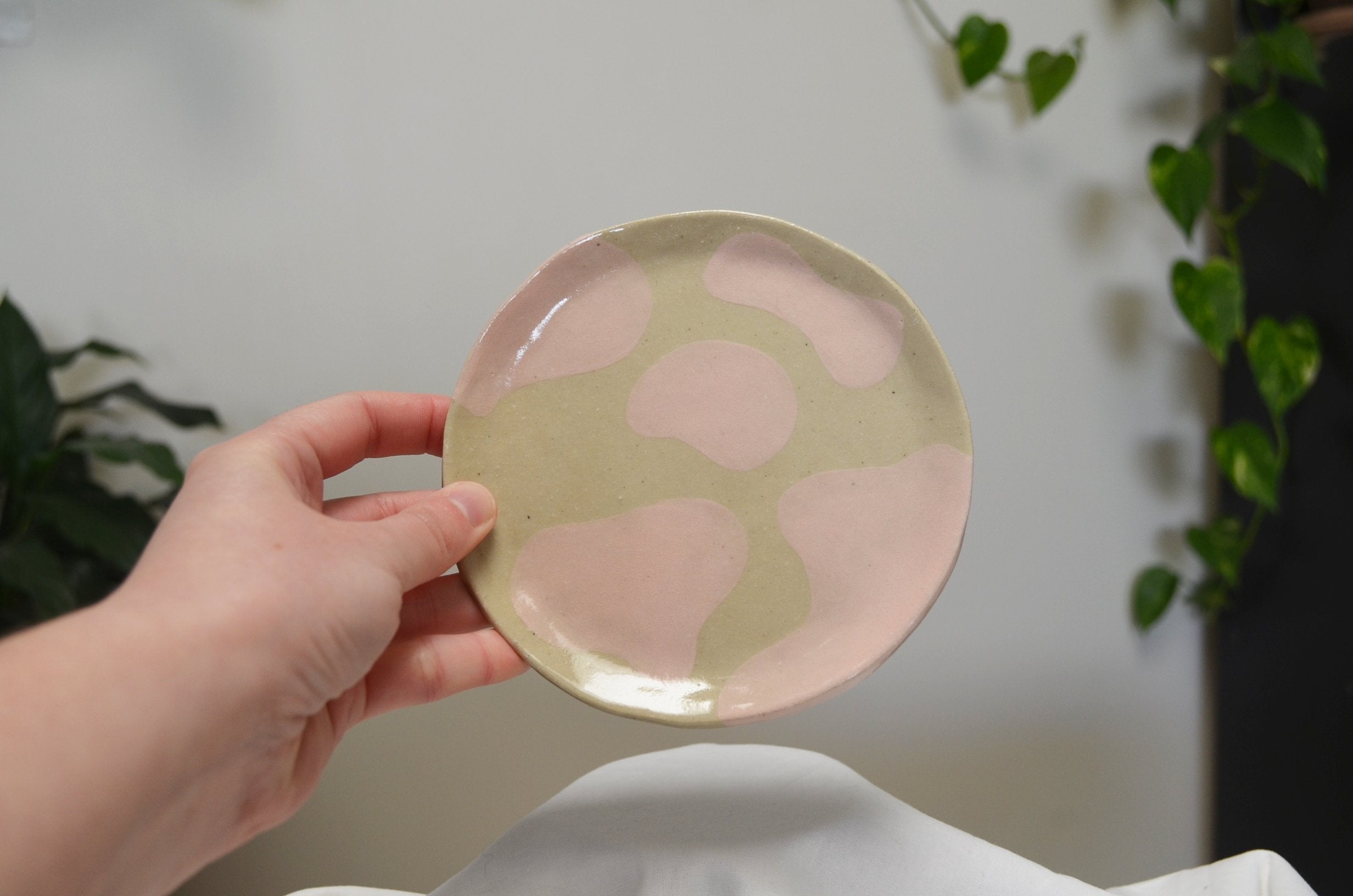 Cow Spot Dessert Plates x3