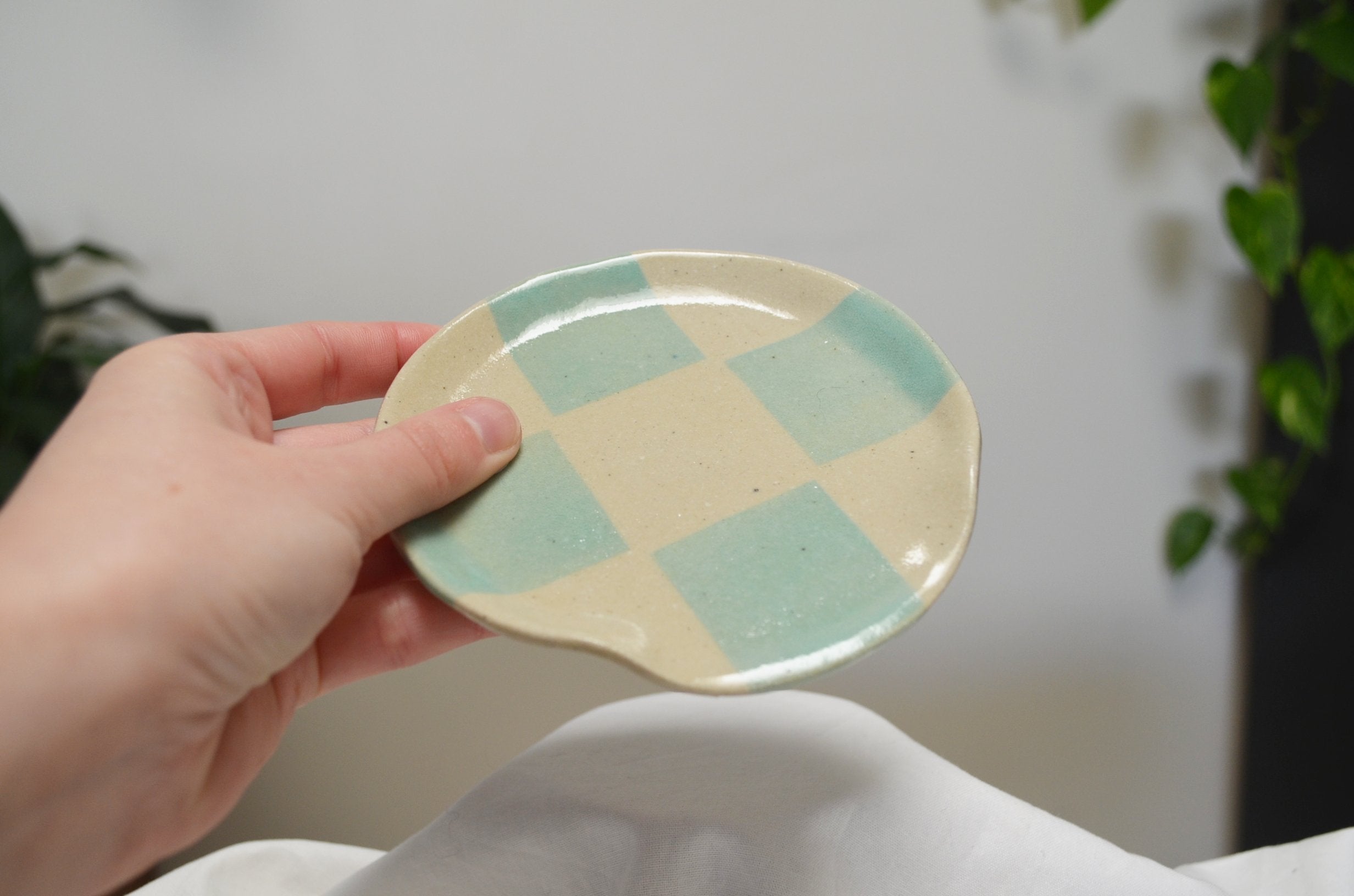 Pistachio Grid Spoon Rest