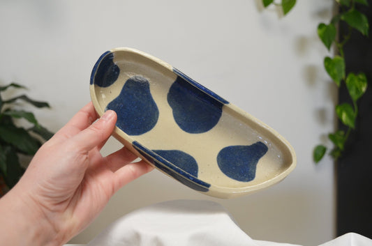 Blueberry Cow Spot Trinket/Bathroom Tray (Medium)