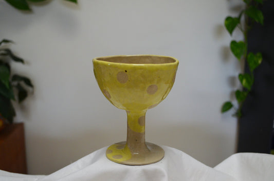 Lemon Polka Dot Goblet