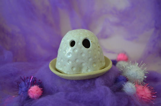 Speckled White Dotty Ghostie with Incense Dish 2