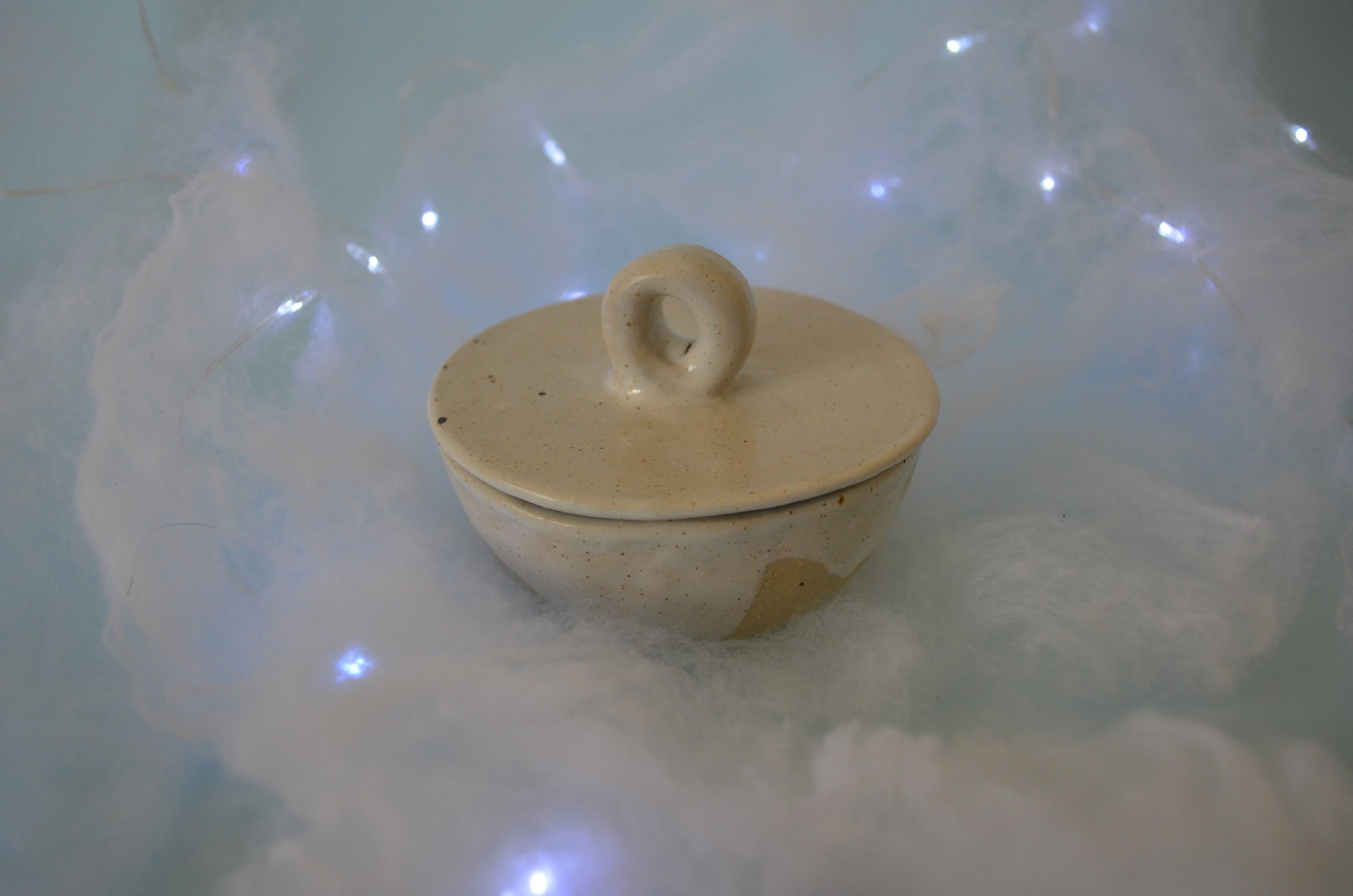 Speckled White Trinket Jar