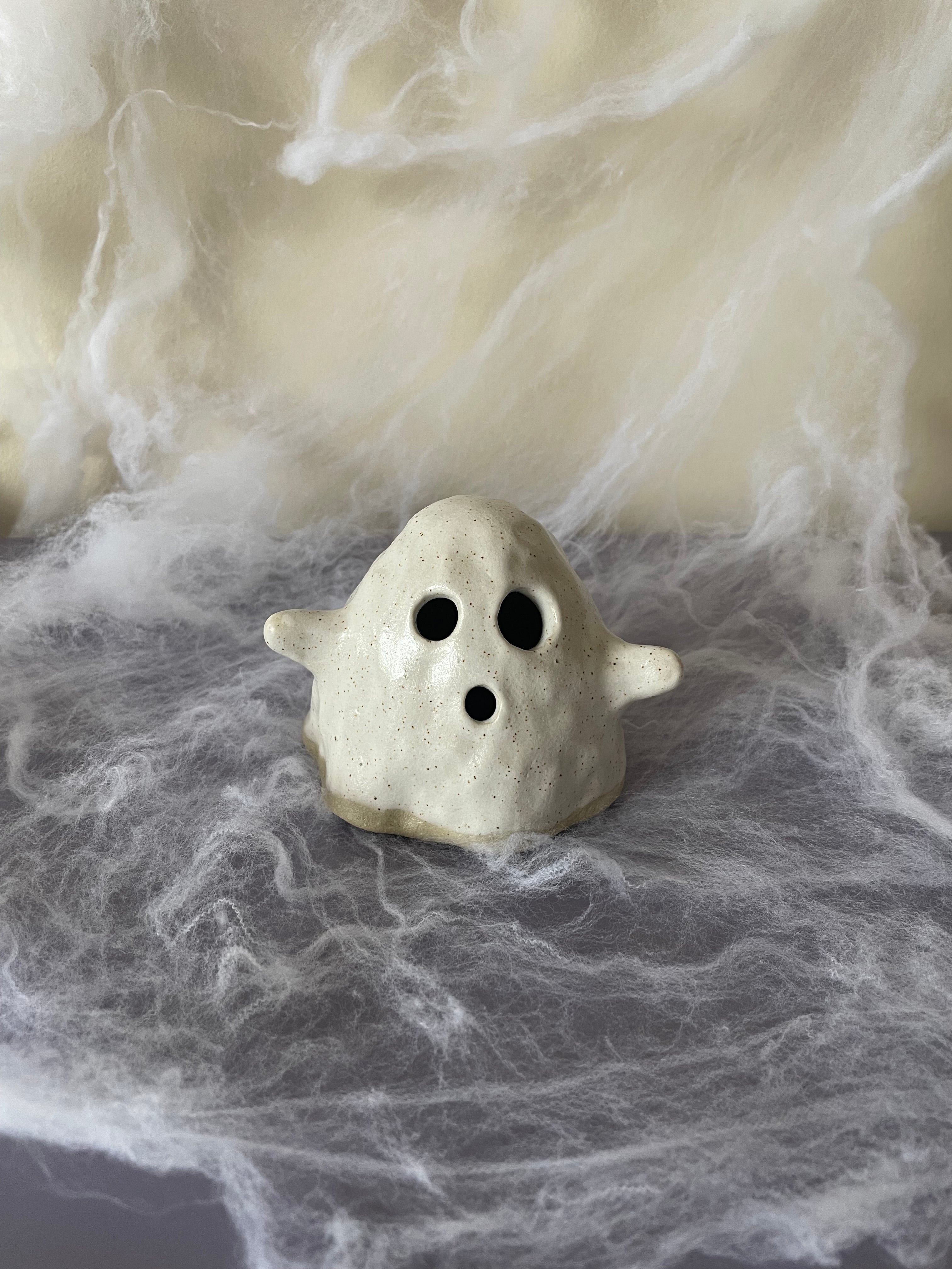 Speckled White Ghost Figurine 2