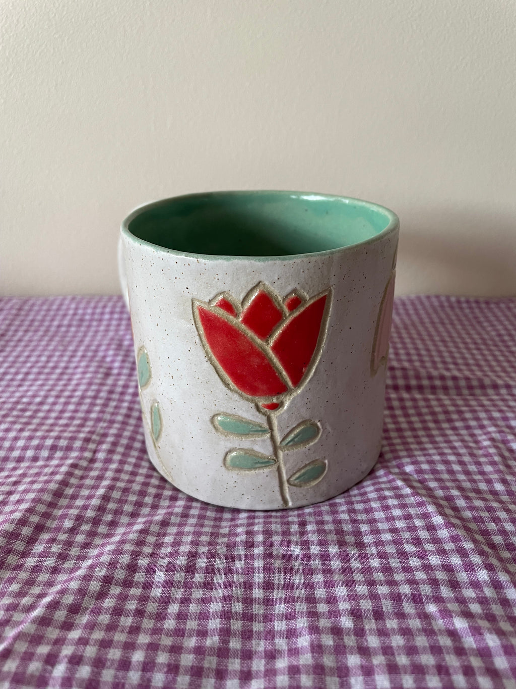 Carved Flower Mug