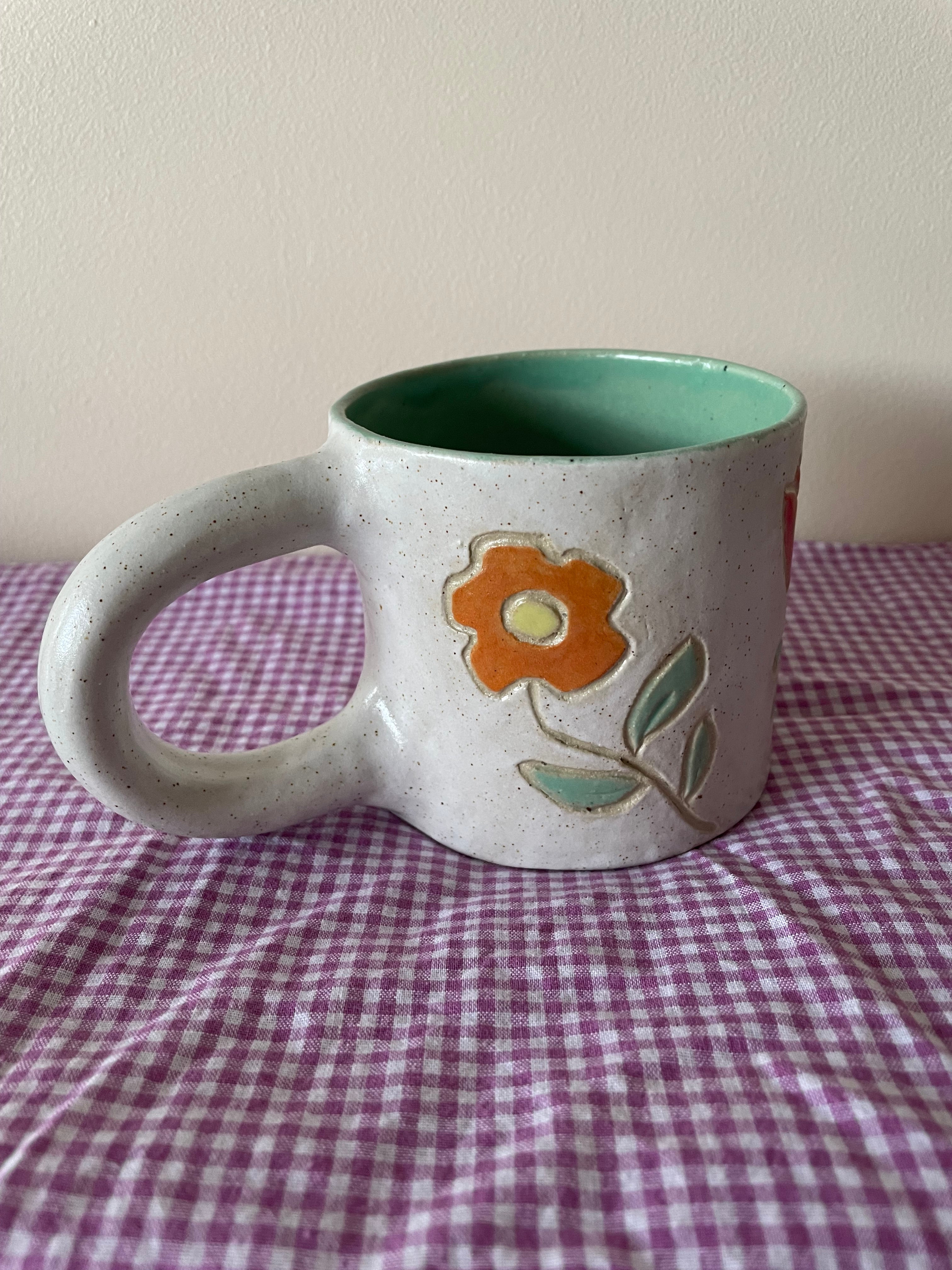 Carved Flower Mug