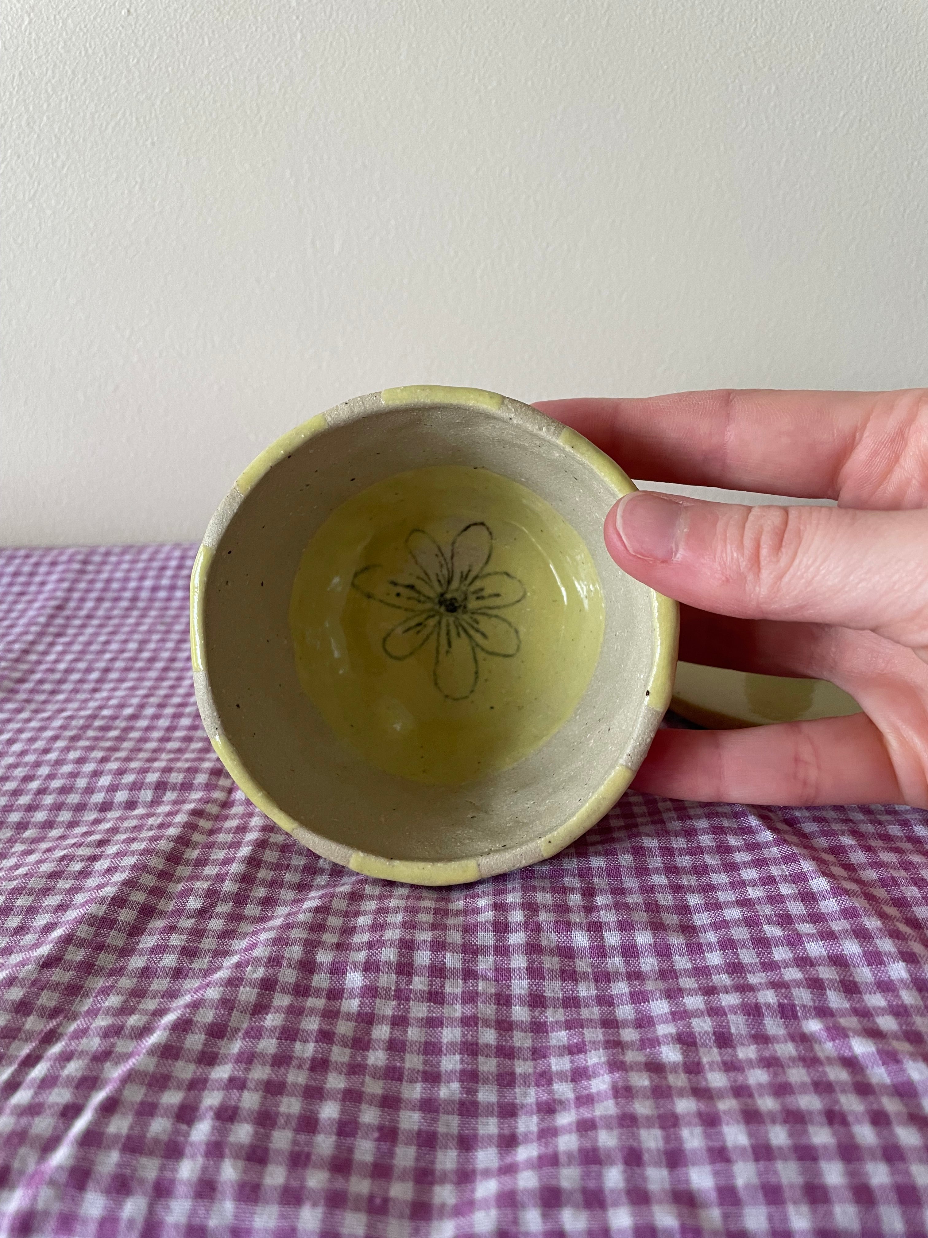 Lemon Stripe Trinket Jar (Discounted)