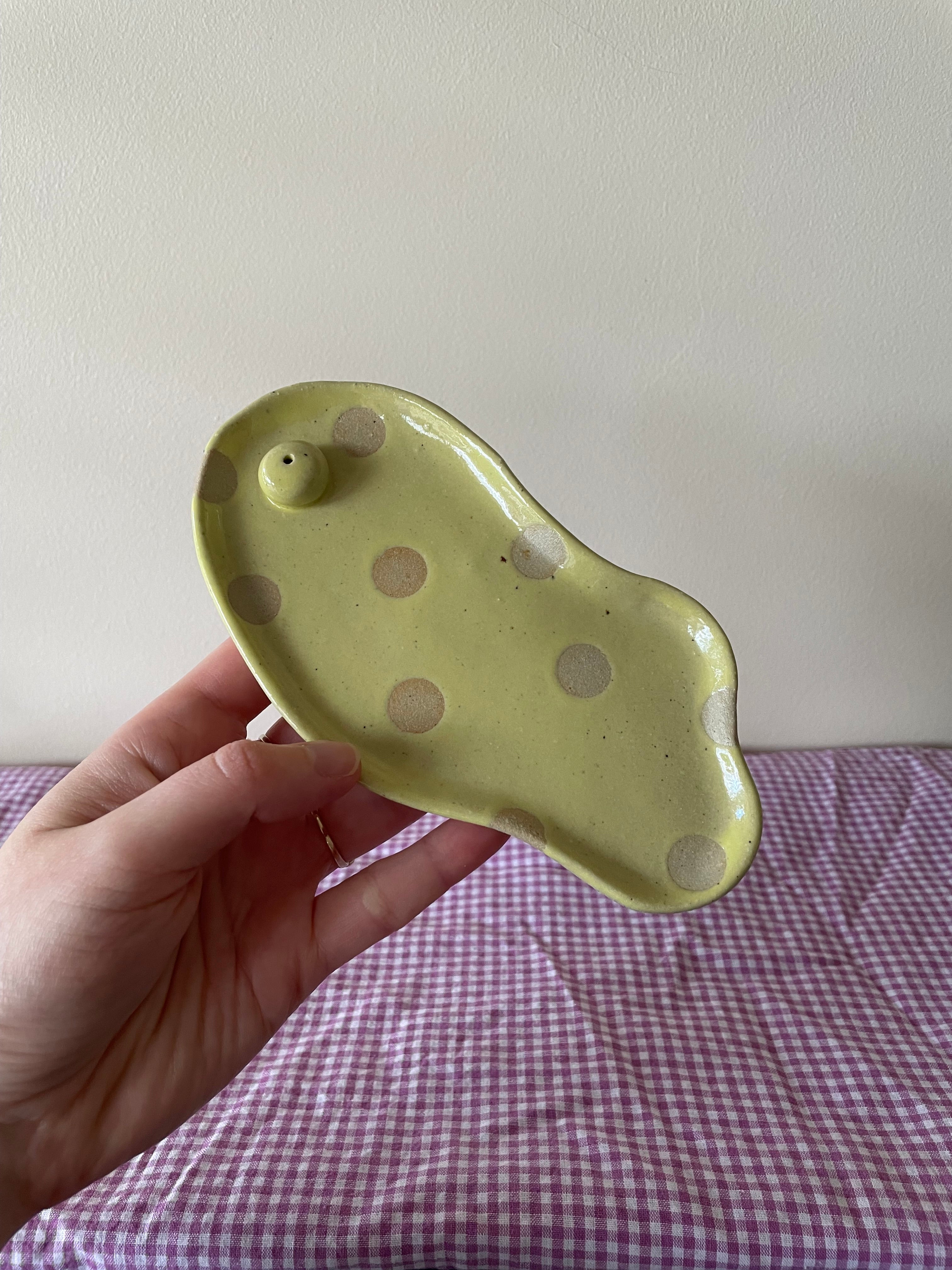 Lemon Polka Dot Incense Holder