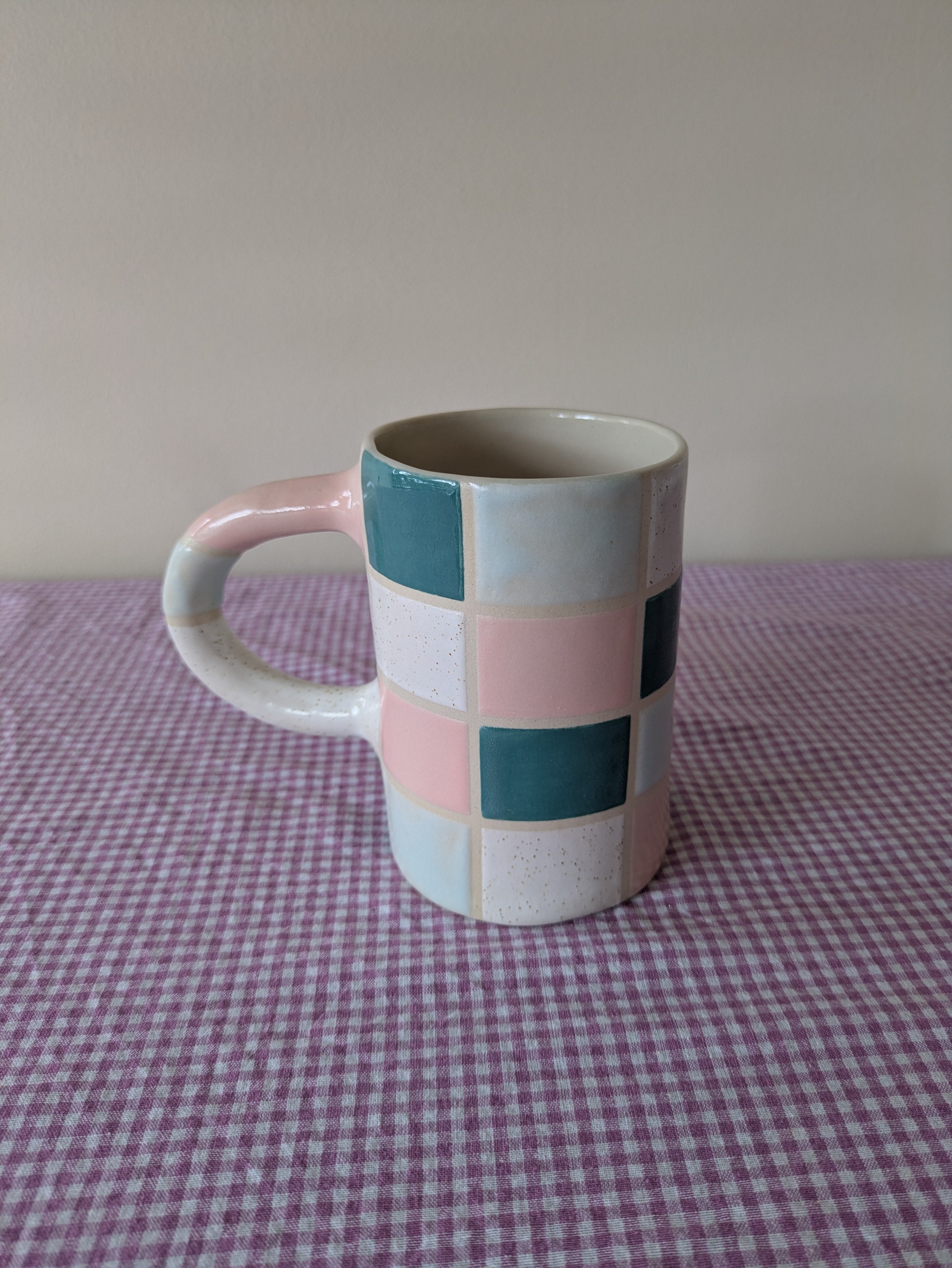 Bubblegum Grid Mug