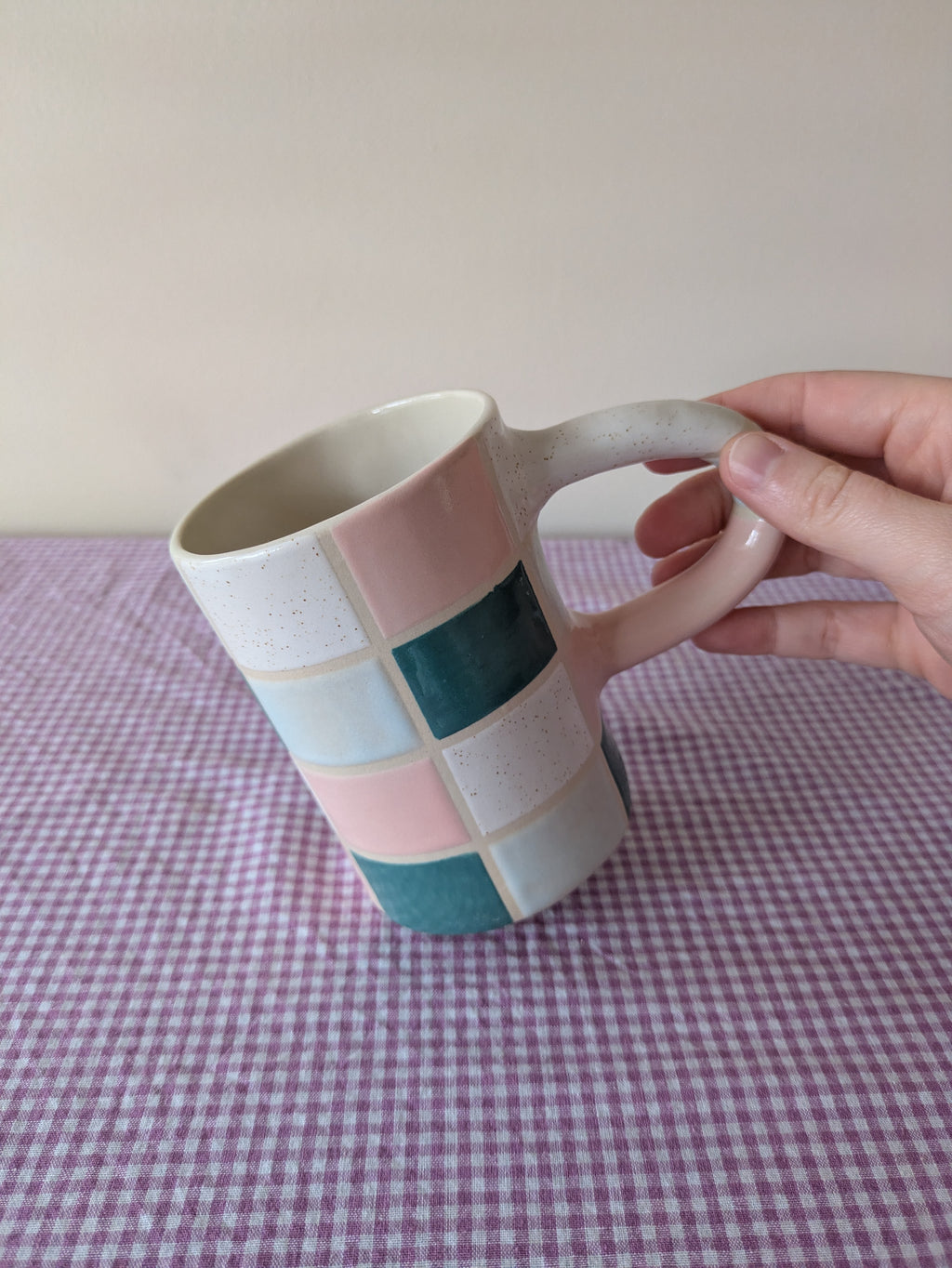 Bubblegum Grid Mug