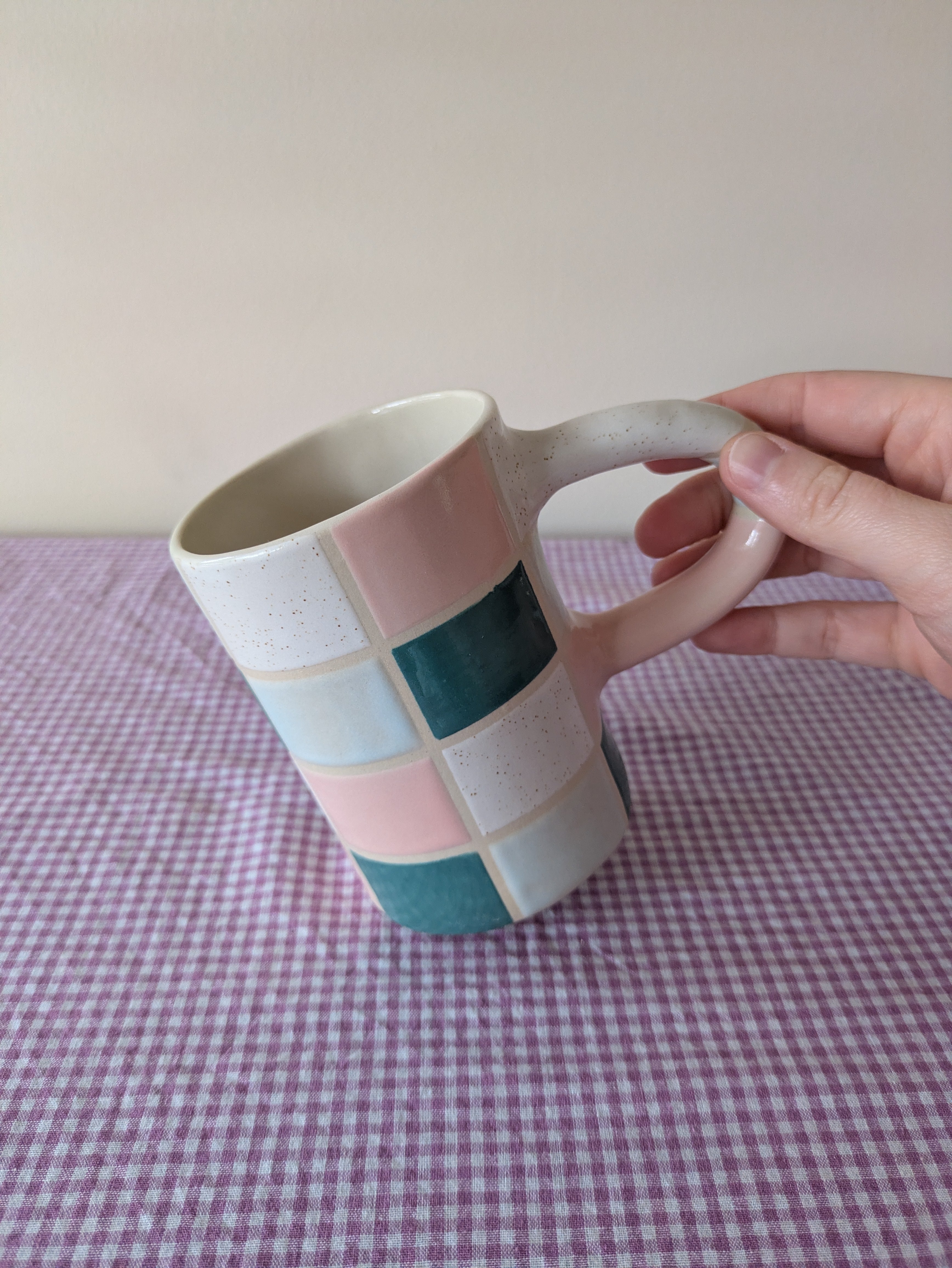 Bubblegum Grid Mug