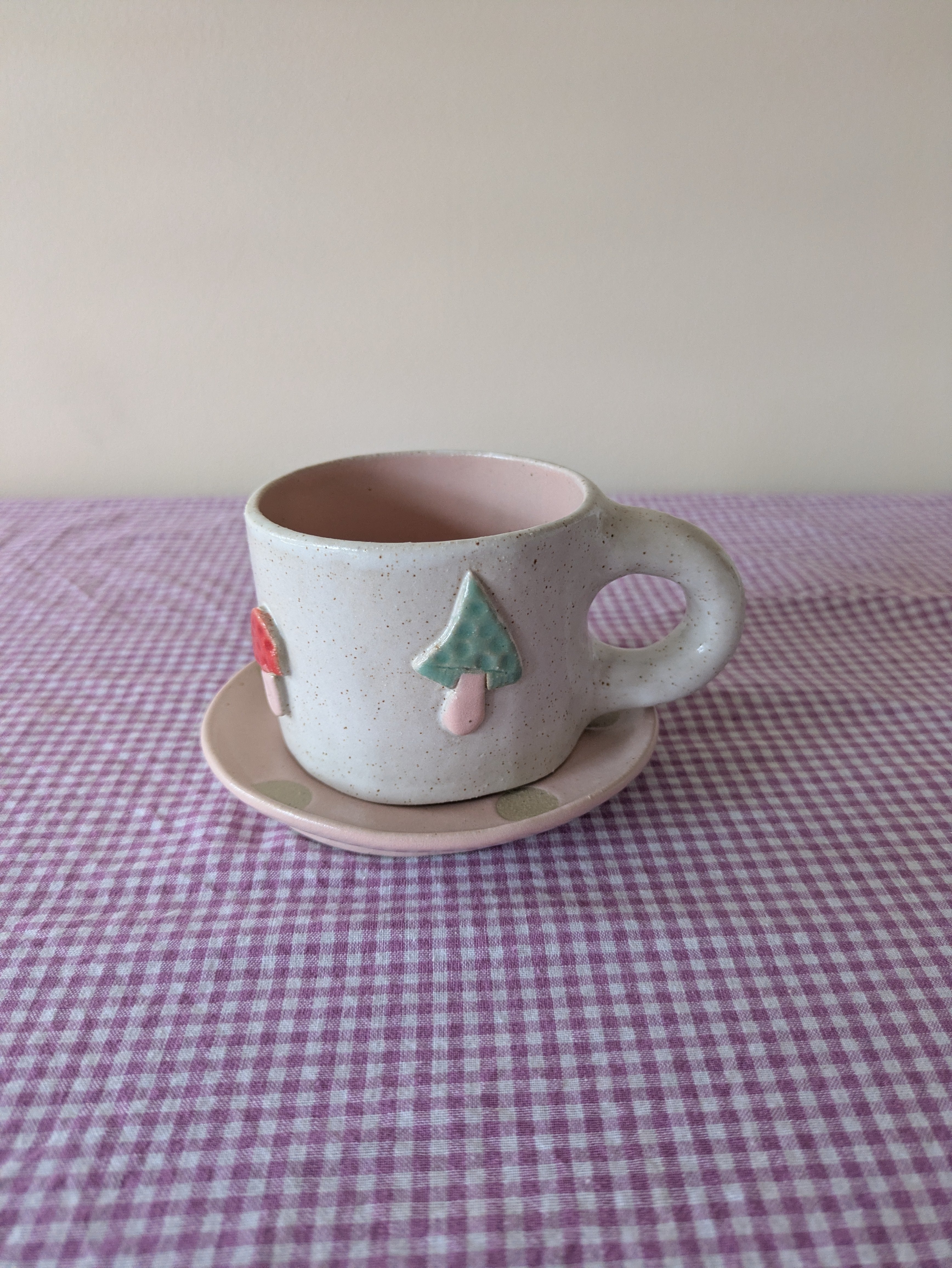 Baby Pink Mushroom Tea Set
