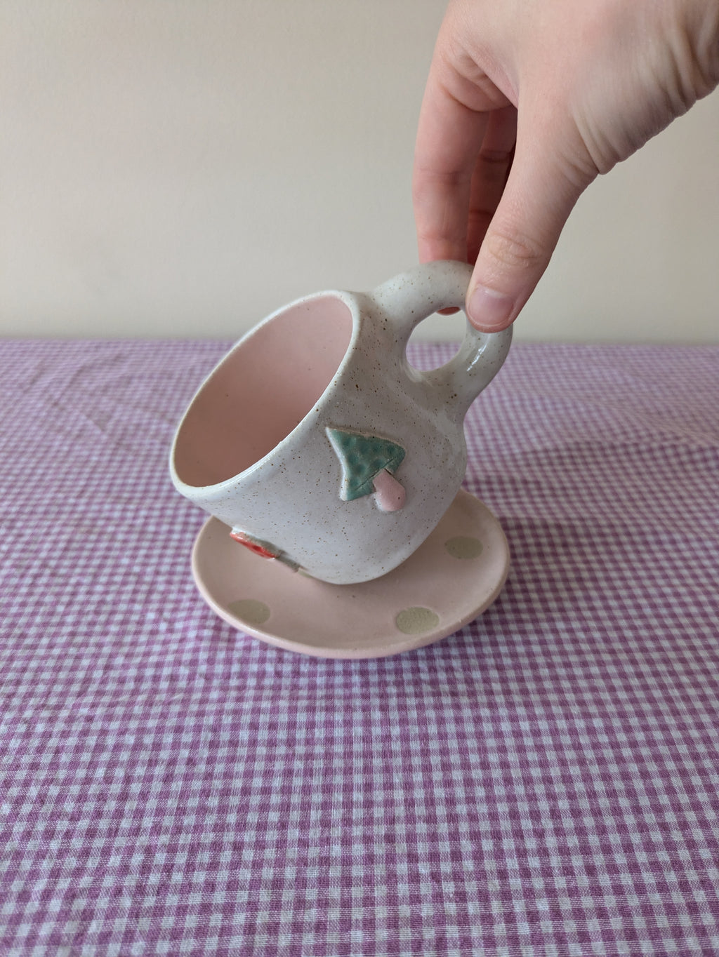 Baby Pink Mushroom Tea Set