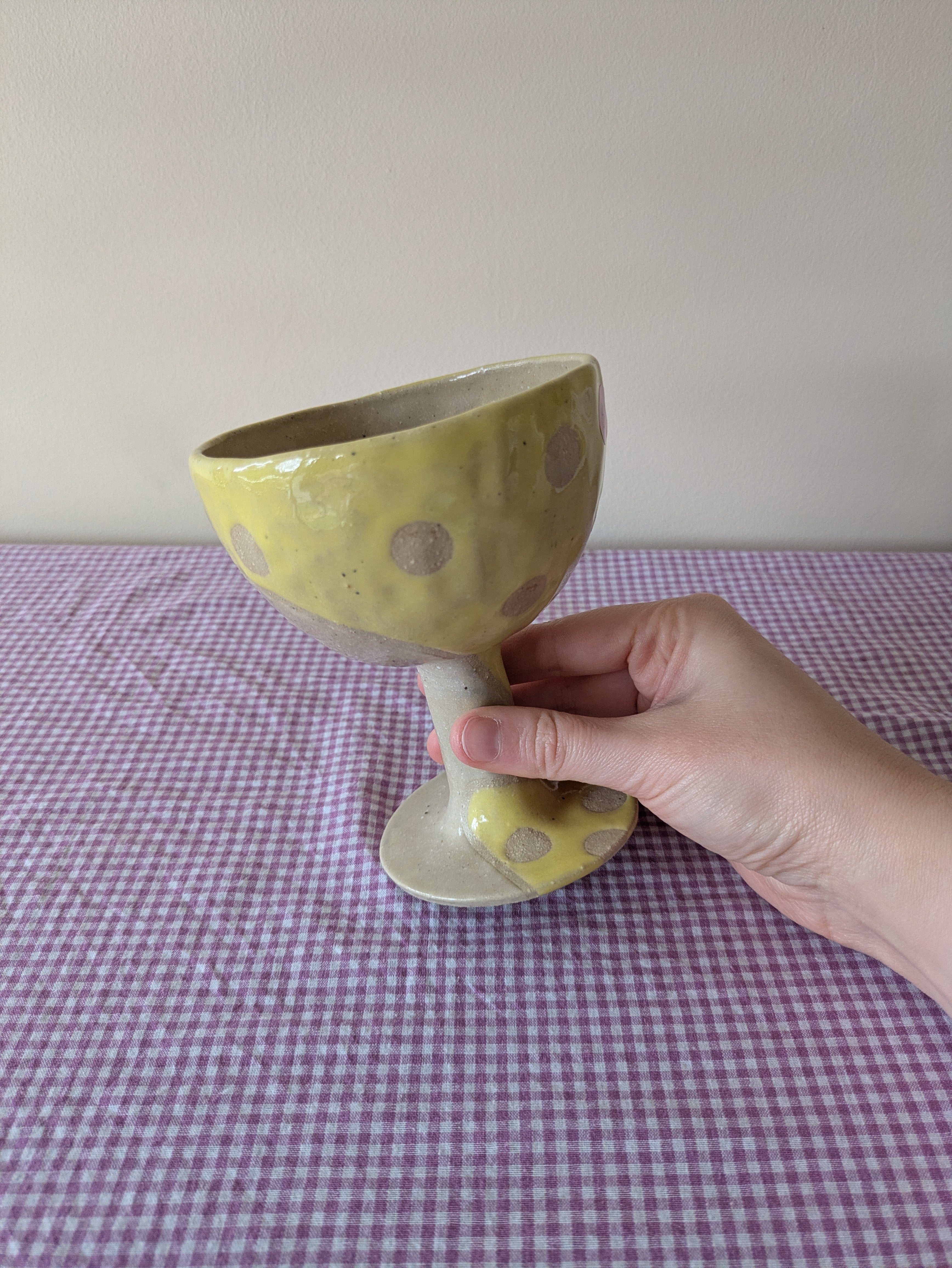 Lemon Polka Dot Goblet