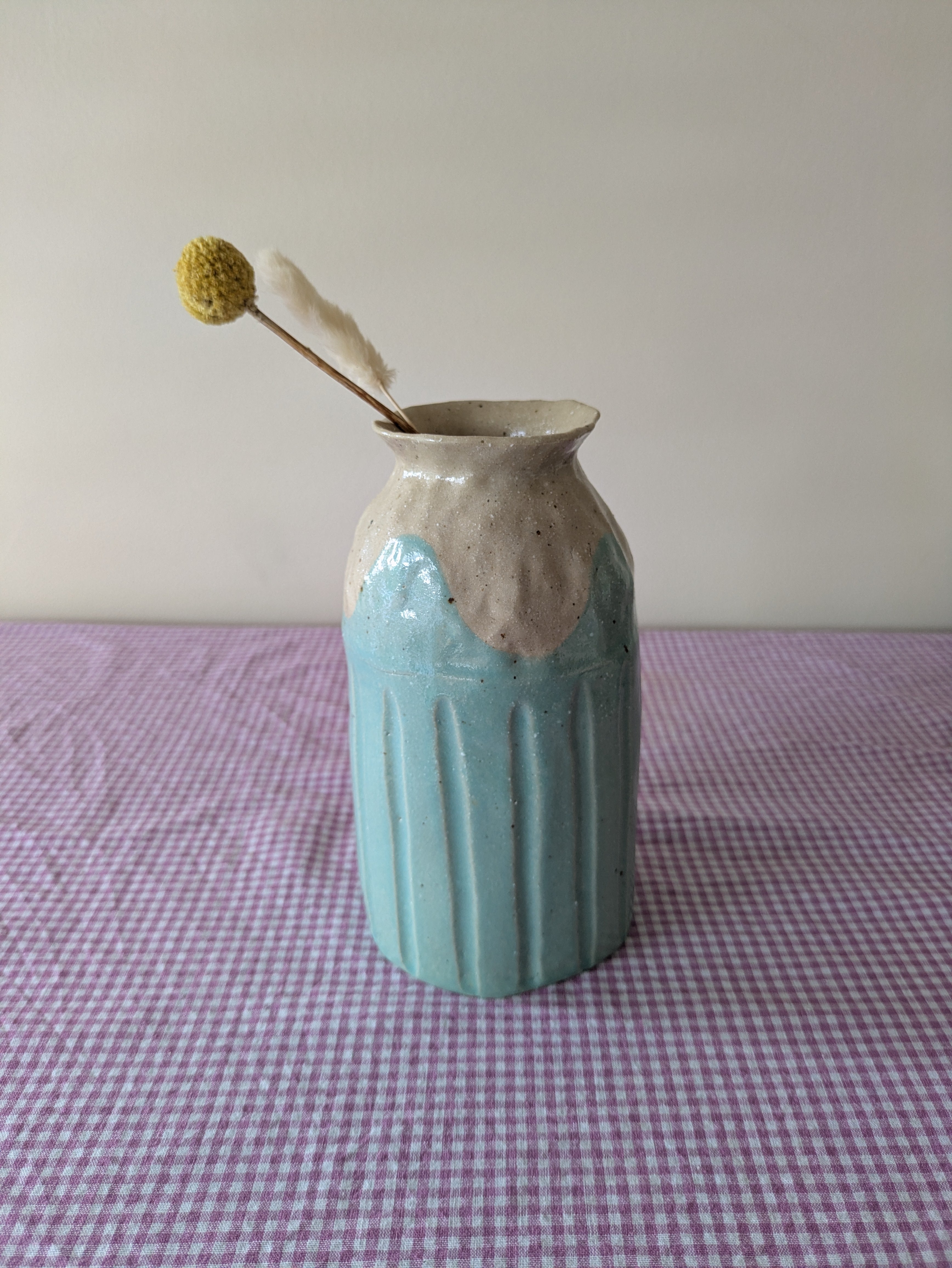 Pistachio Carved Vase (Discounted)